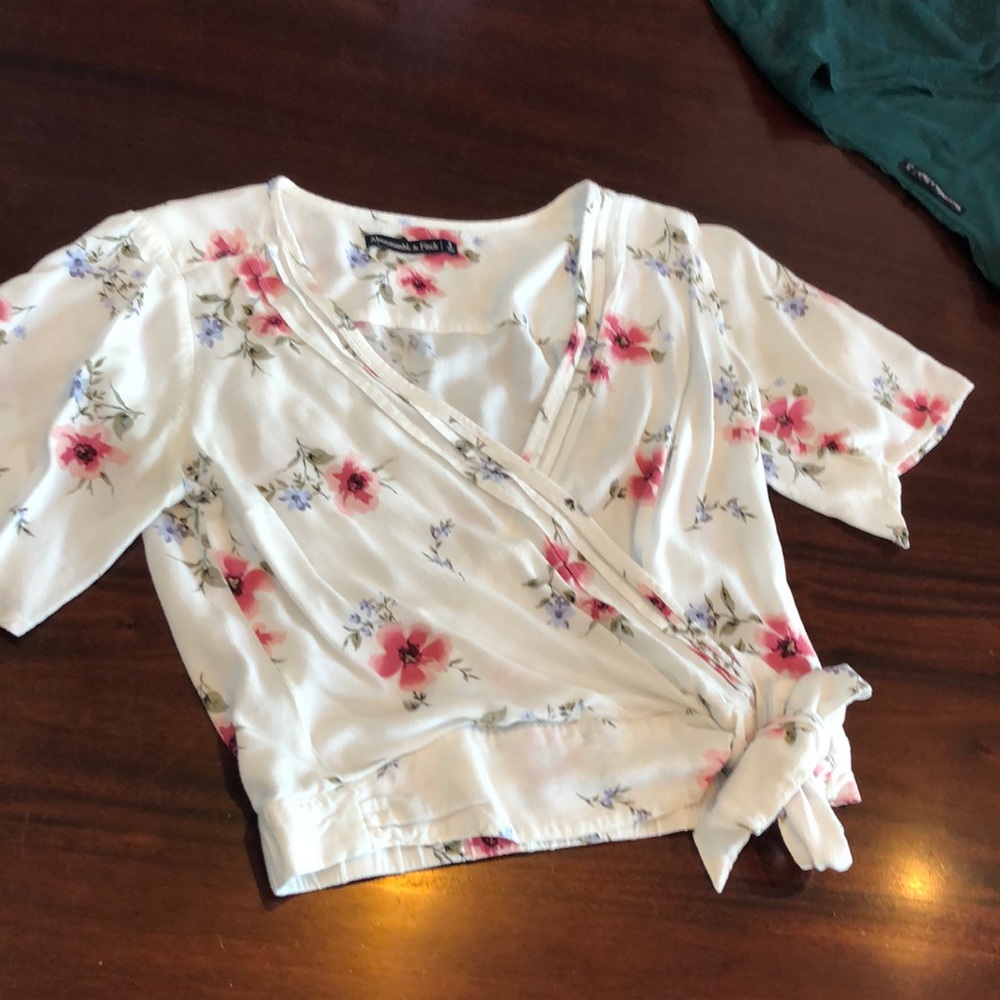 Floral wrap top, Abra Comby and Fitch